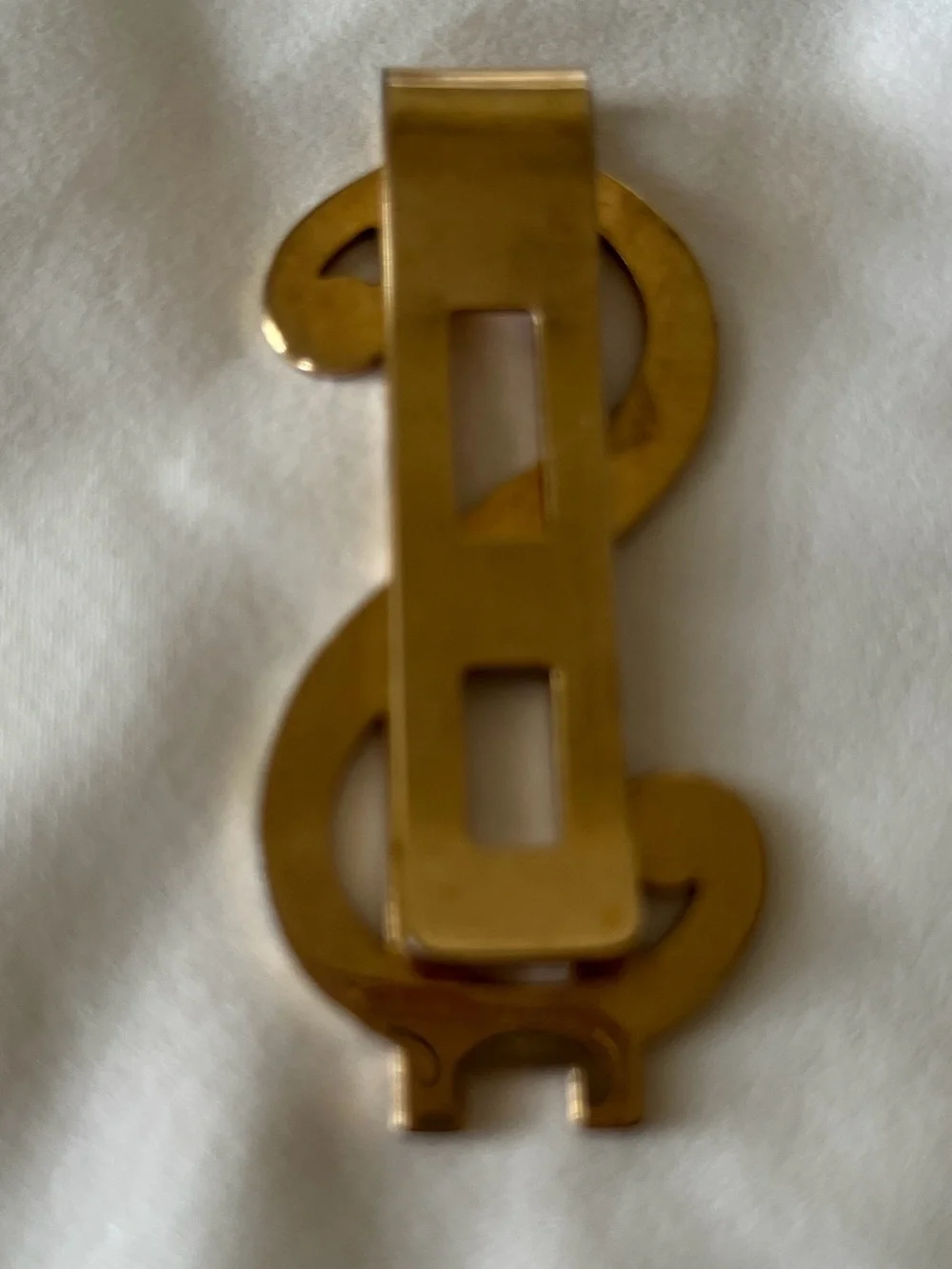 $ Symbol Money Clip Gold Tone in Gift Box